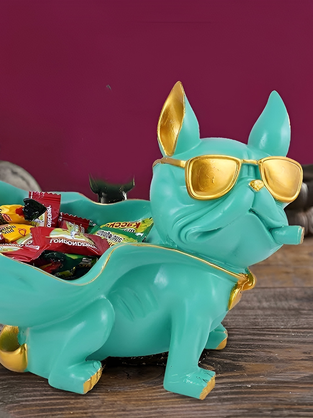 Zart Sea Green Polyresin Matte Home Office Medium Showpiece - 3.9 Inches