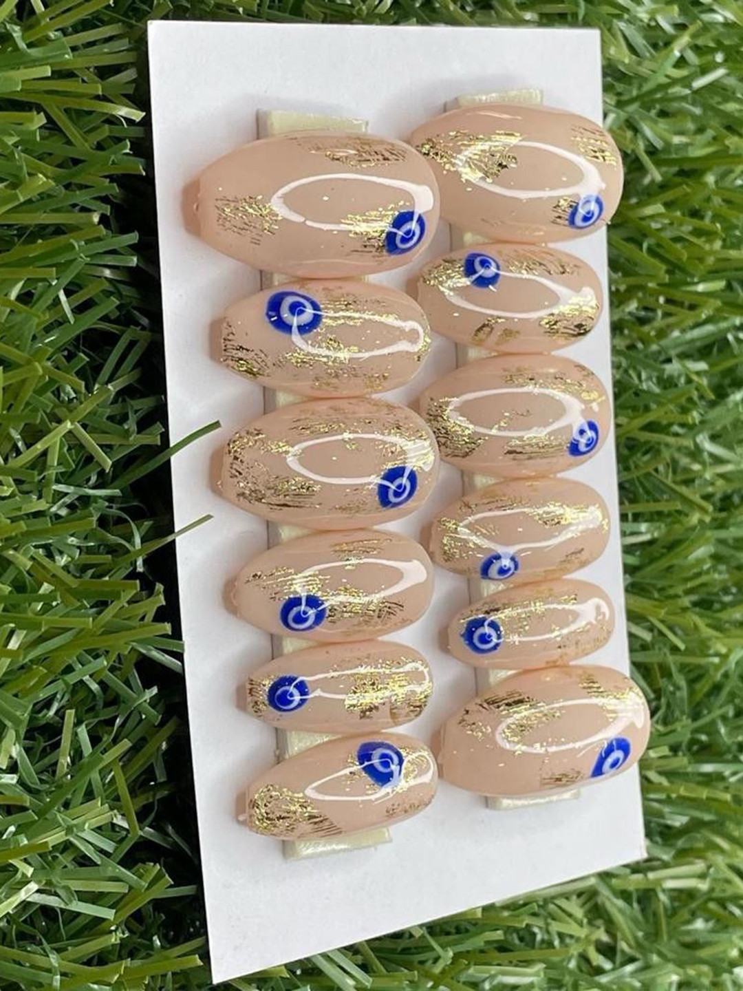 AMOK STORE Set Of 12 Stick-On Artificial Nails With Mini Application Kit- Biege