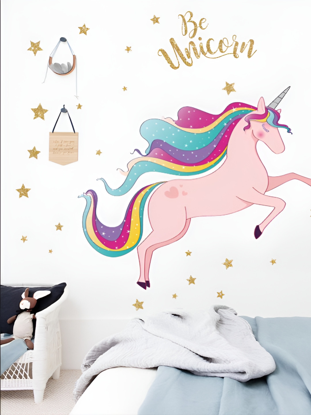 Asian royal White & Pink Unicorn Printed Vinyl Self Adhesive Decals and Stickers