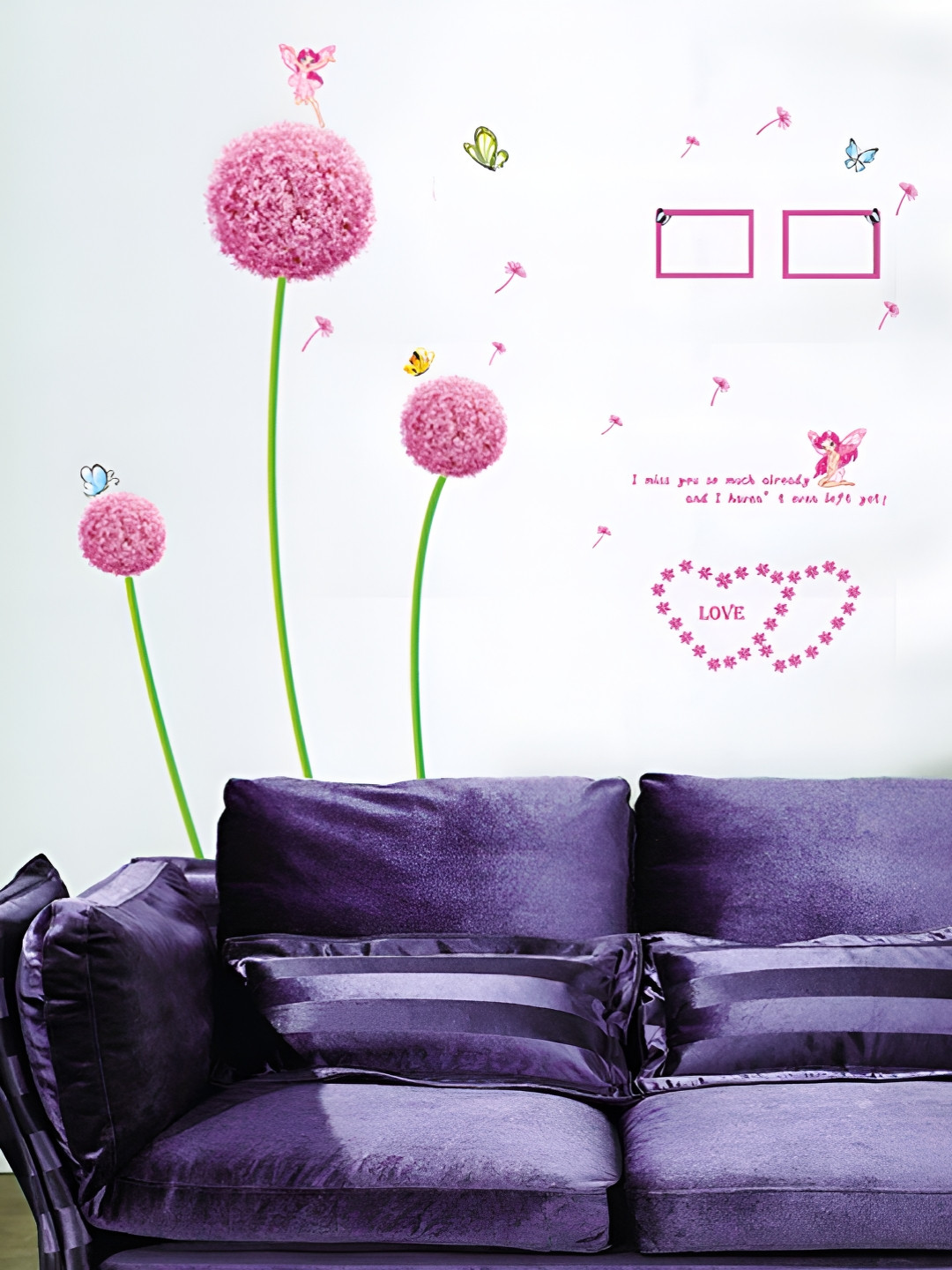 Asian royal Pink & Green Flower Printed Water Proof Decals and Stickers