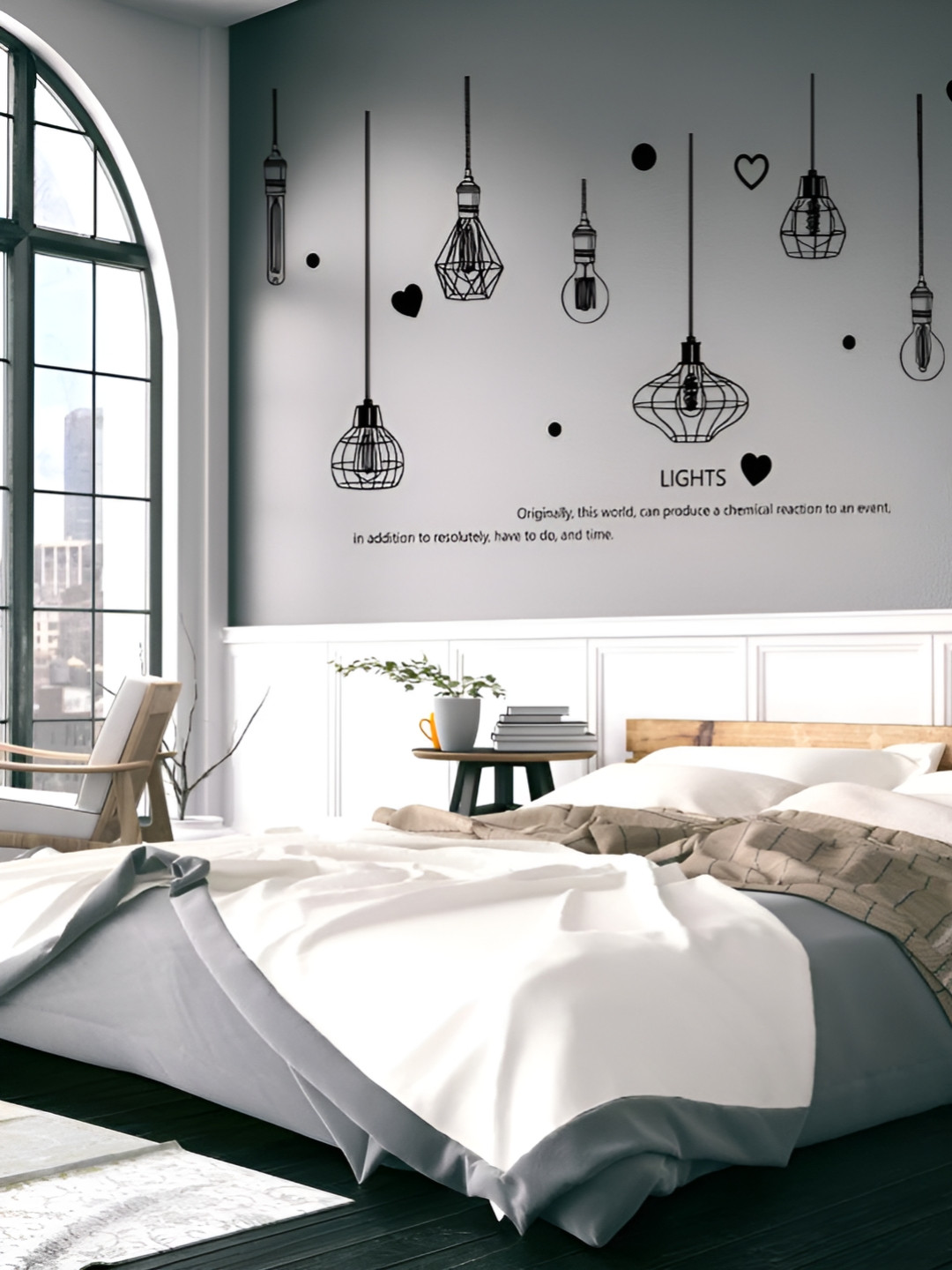 Asian royal Black Lamp Printed Wall Sticker