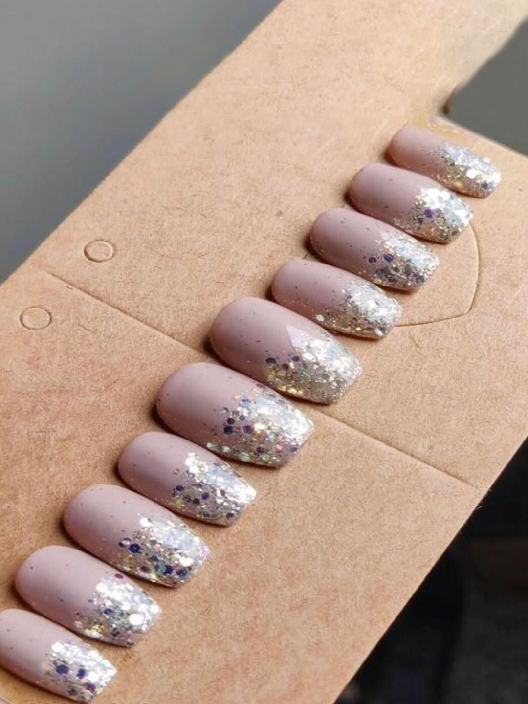 AMOK STORE Set Of 12 Stick On Artificial Press On Nails & Mini Kit- Pink