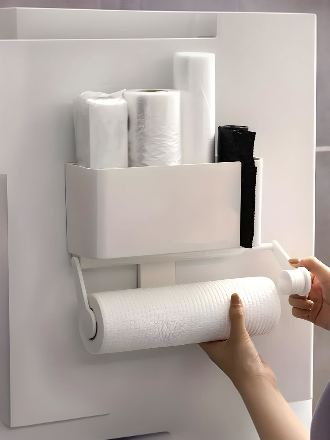 Kuber Industries White Classic Matte Tissue Holders