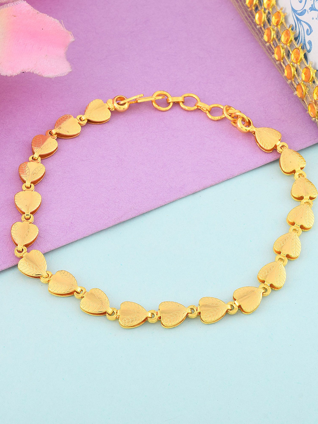 MEMOIR Gold-Plated Heartshape Link Bracelet