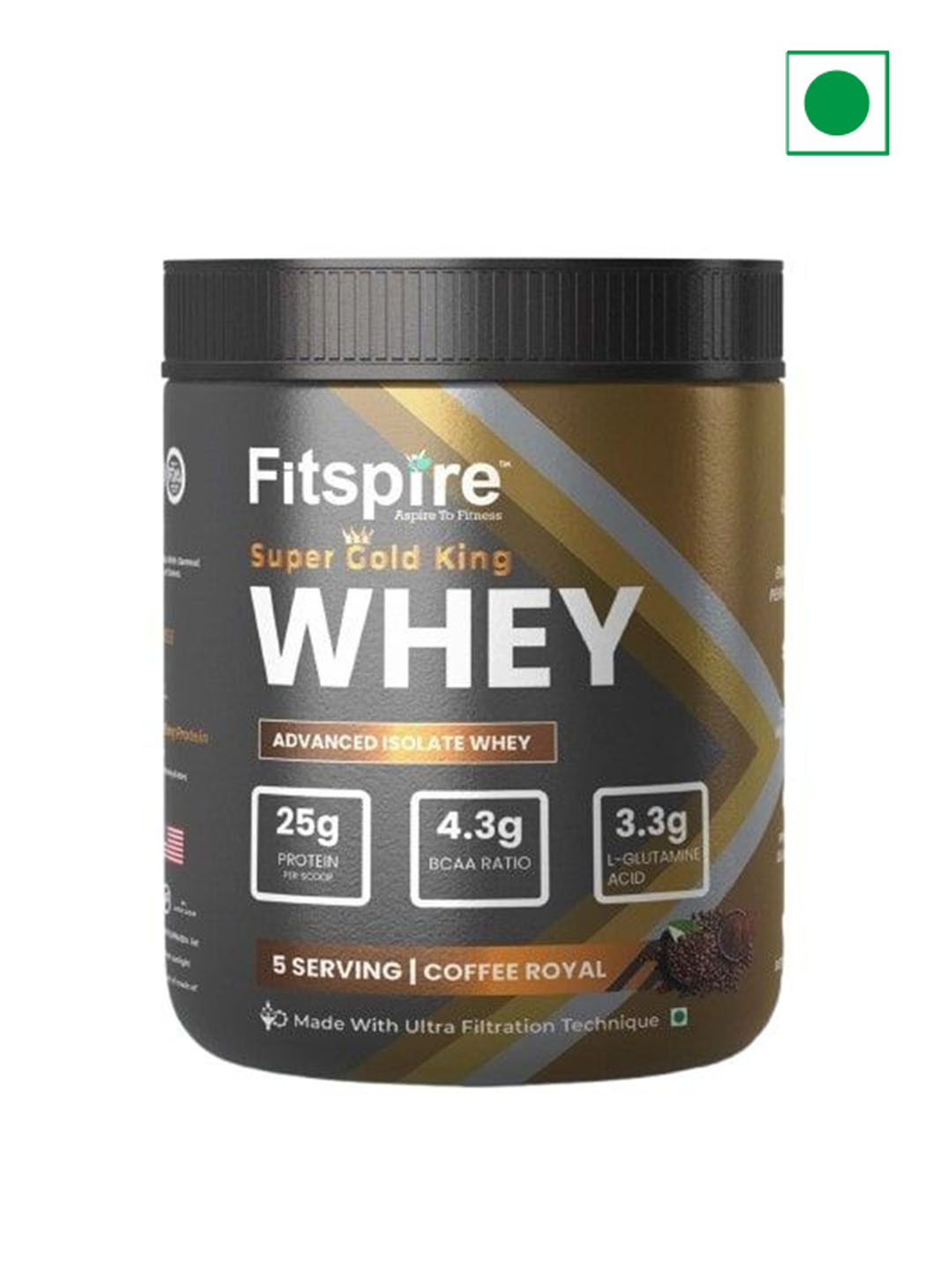 FITSPIRE Gold king Advance Isolate Whey Protein - 165 g -Royal Coffee