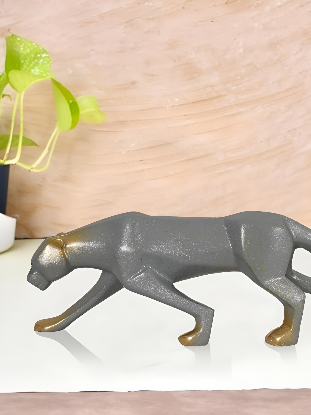 Zart Grey Polyresin Matte Living Room Medium Showpiece - 3.5 Inches