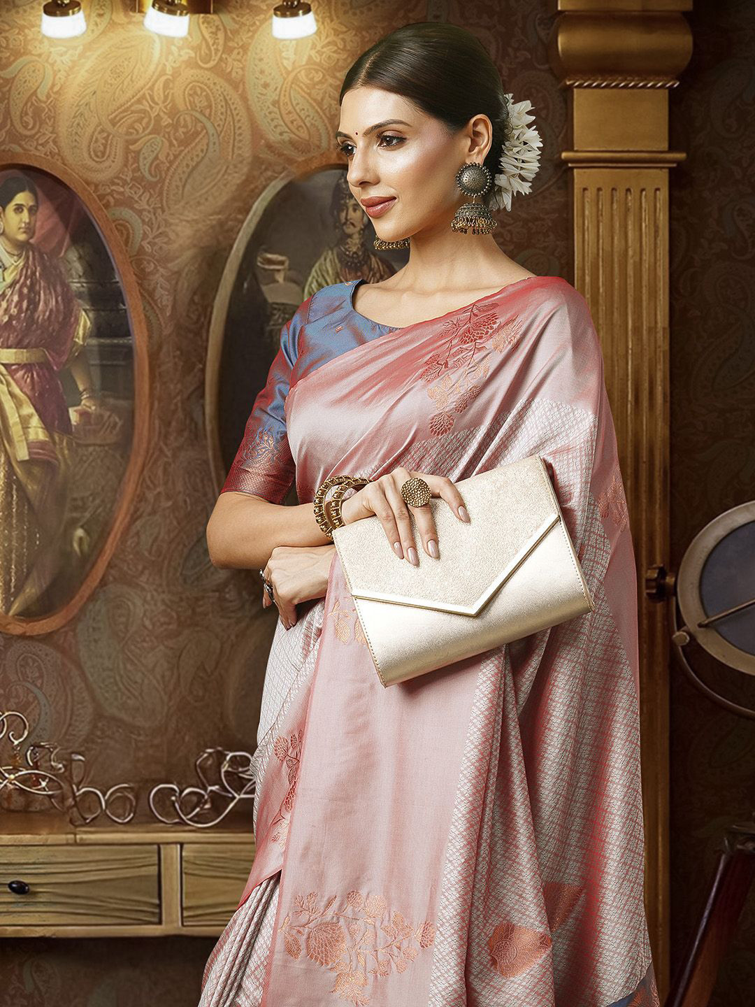 Sangria Ethnic Woven-Designed Festive Wear Sarees