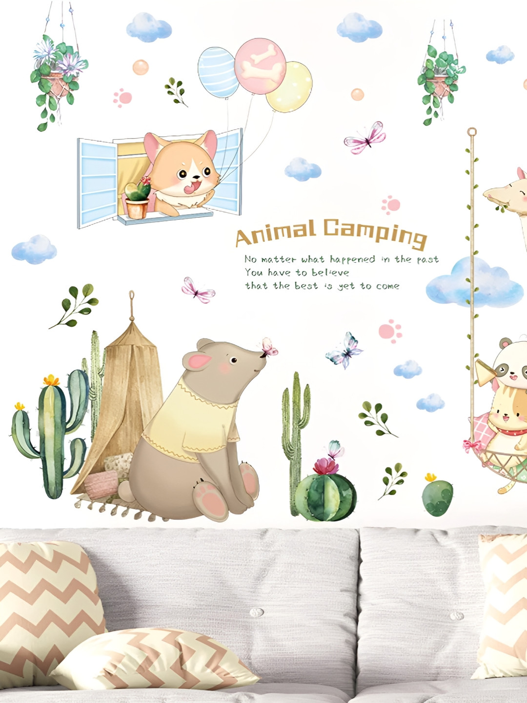 Asian royal Pink & Green Printed Decals and Sticker