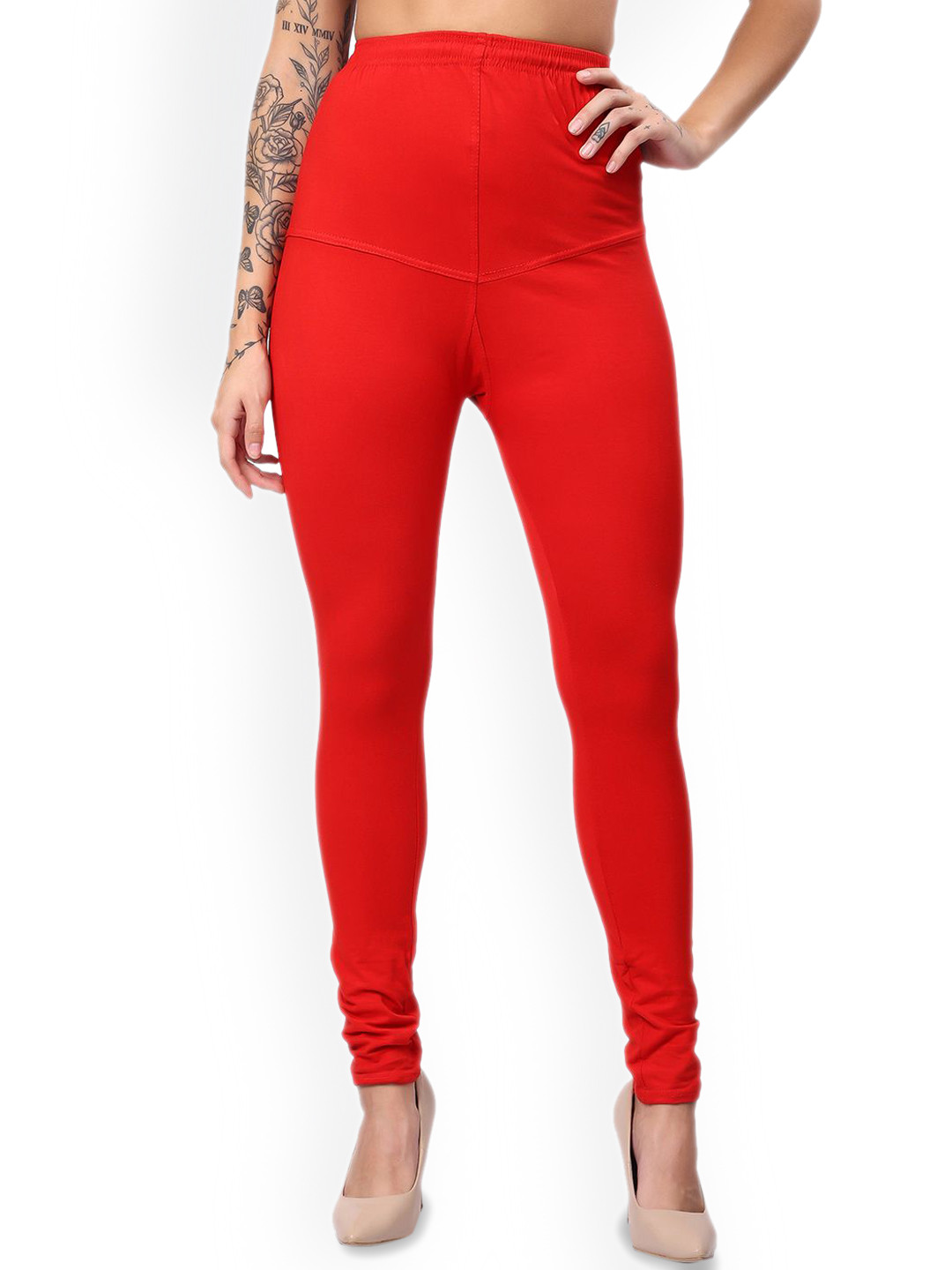Keviv Cotton Mid-Rise Ankle-Length Leggings