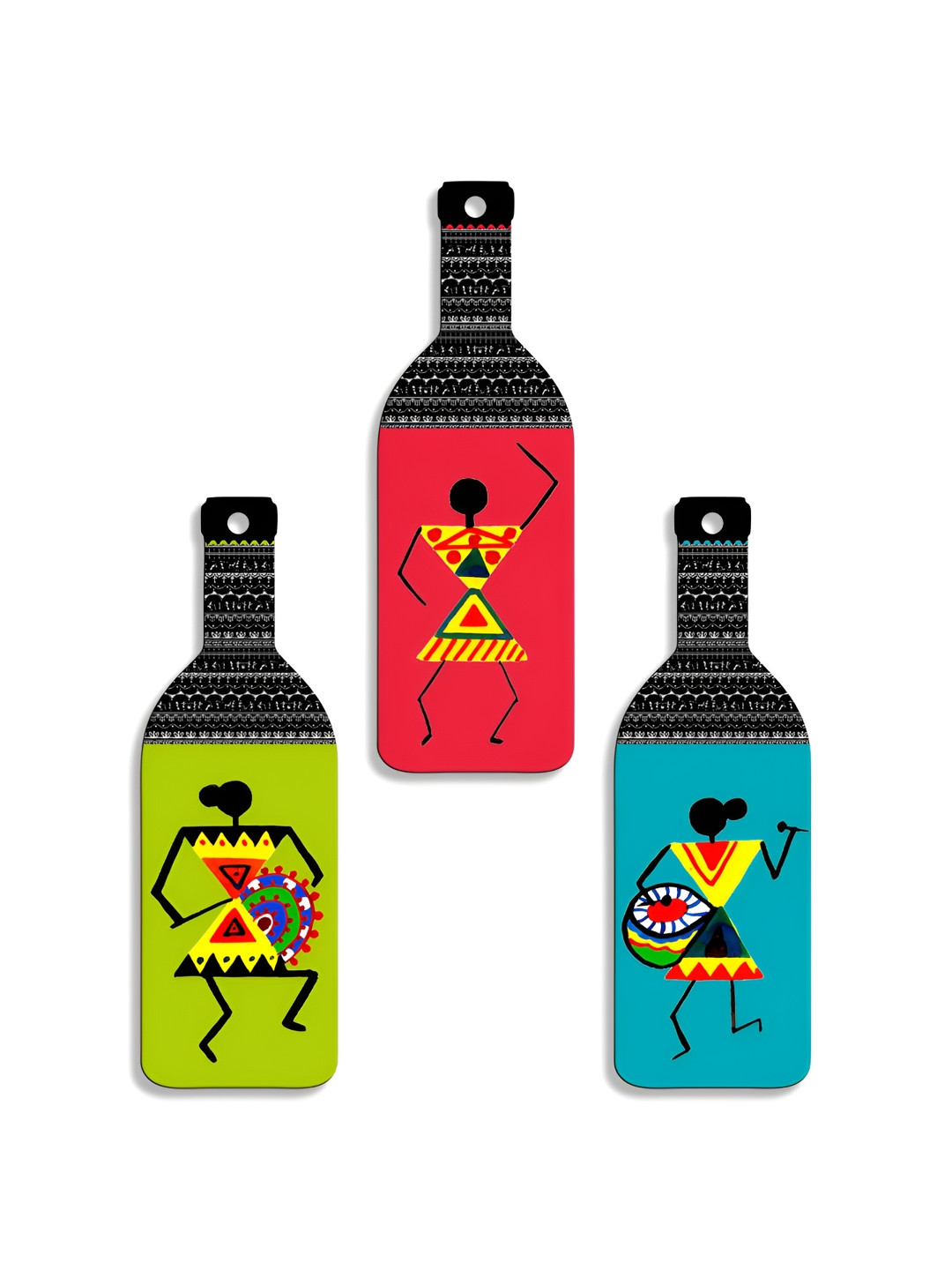 SEHAZ ARTWORKS Wood Matte Hanging Hall 3Pcs Wall Hangings-20.1In