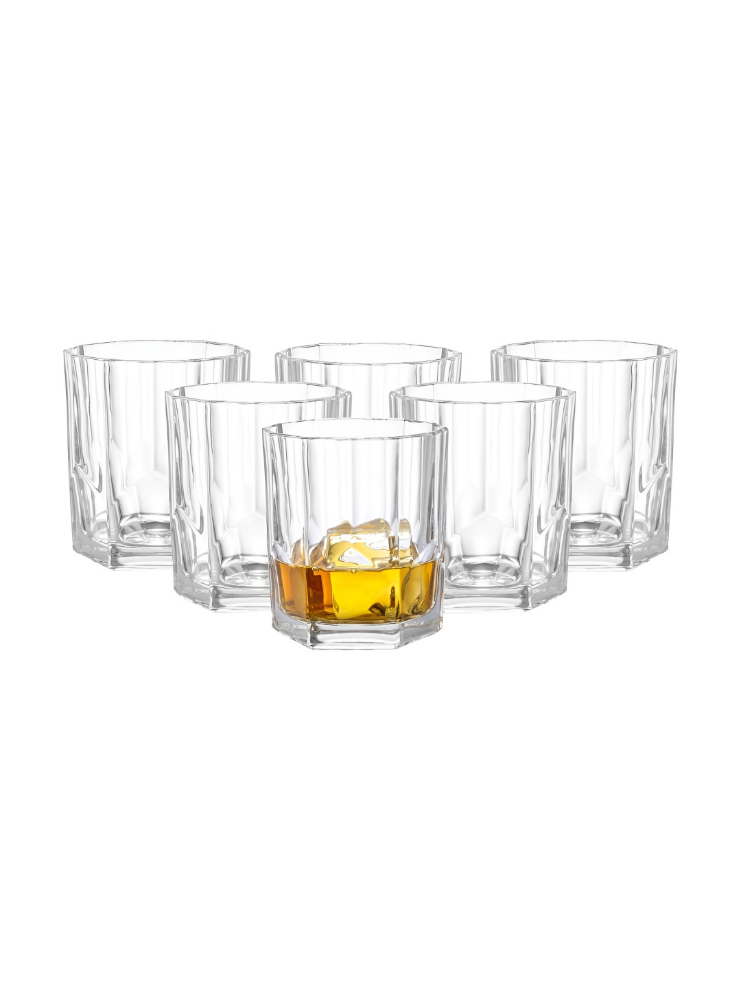 Dubblin Ritz 6 Pieces Transparent Scratch Resistant Premium Whiskey Glass 325ml