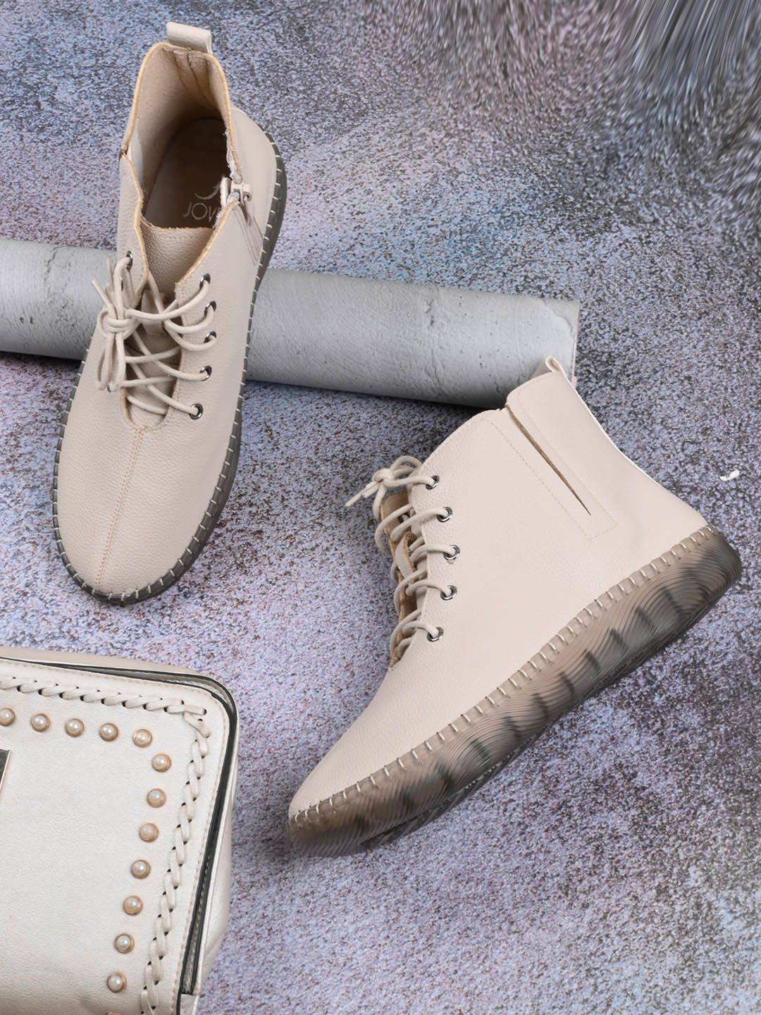 Jove Women Mid-Top Lace-Ups Regular Boots