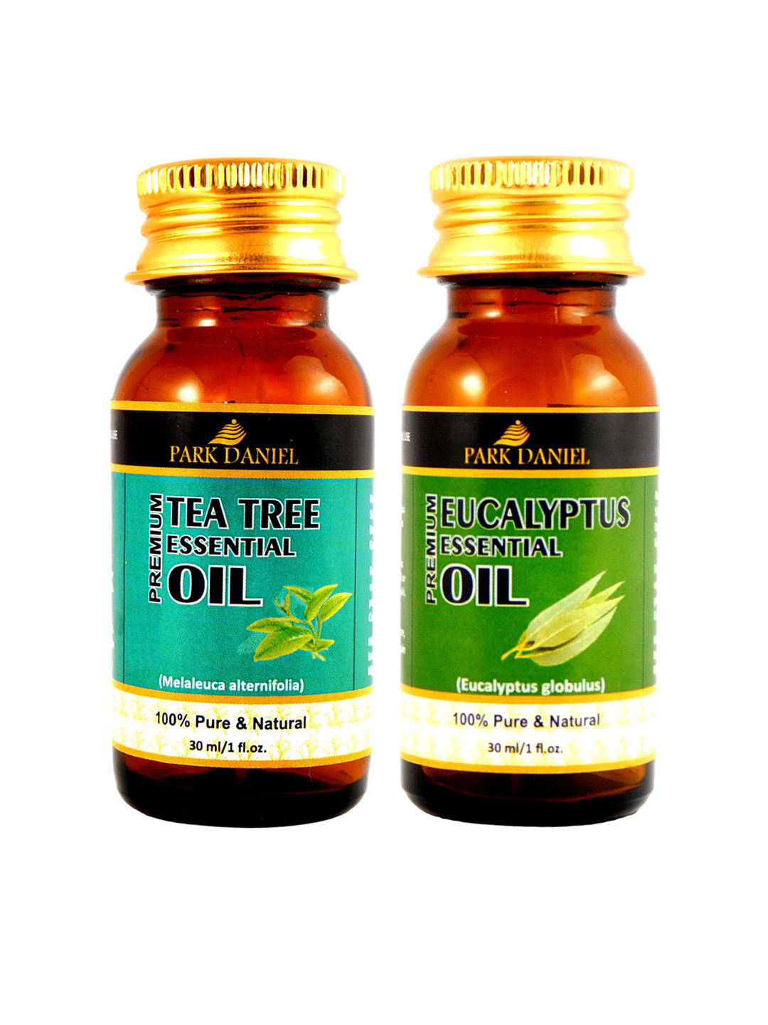 Park Daniel 2Pcs 100% Pure Natural Premium Tea Tree & Eucalyptus Oils - 30ml Each