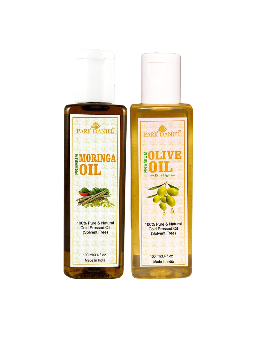 Park Daniel Set Of 2 Pure & Natural Cold Pressed Moringa Oil With Olive Oil - 100ml Each