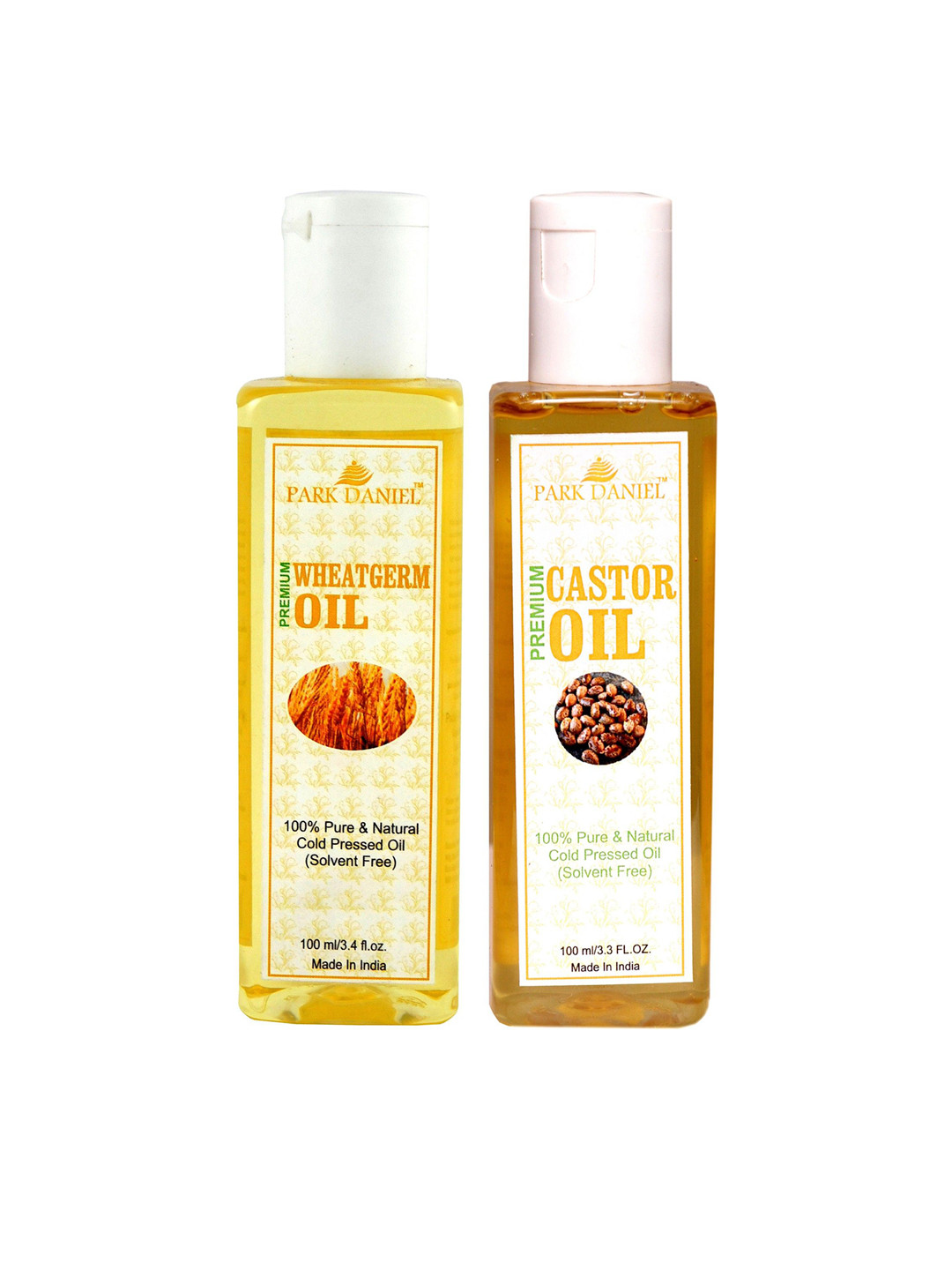 Park Daniel Set Of 2 Pure Natural & Organic Wheat Germ Oil & Castor Oil - 100 ml Each