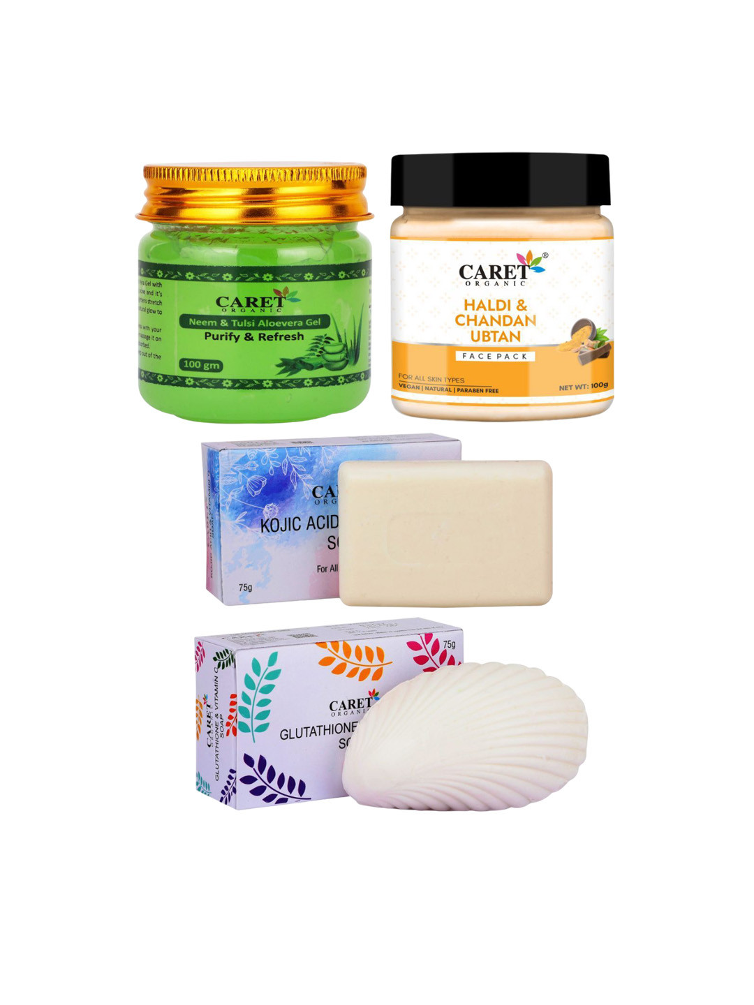 CARET ORGANIC Set of 4 Bath and Body Combo