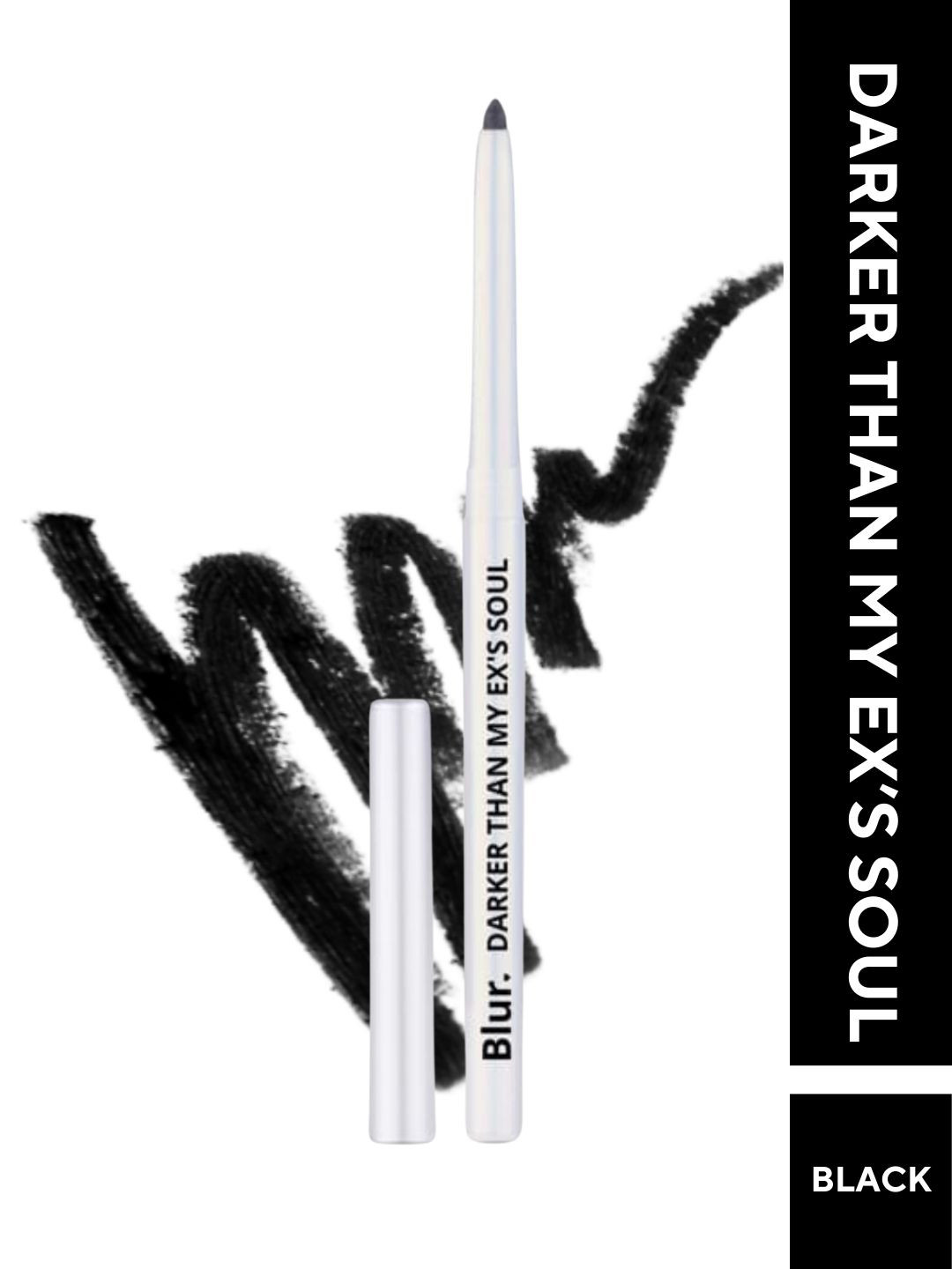 BLUR INDIA Darker Than My Ex's Soul Smudge Proof Kajal & Lip Liner 20 g - Black