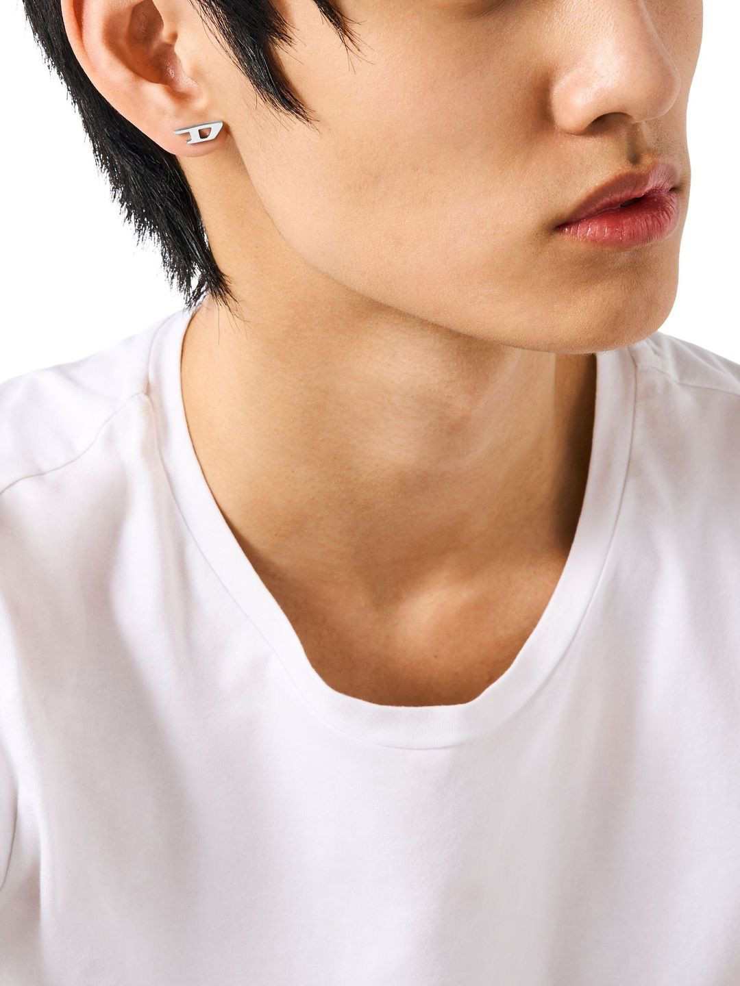 DIESEL Men Stainless Steel Contemporary Single Studs Earrings