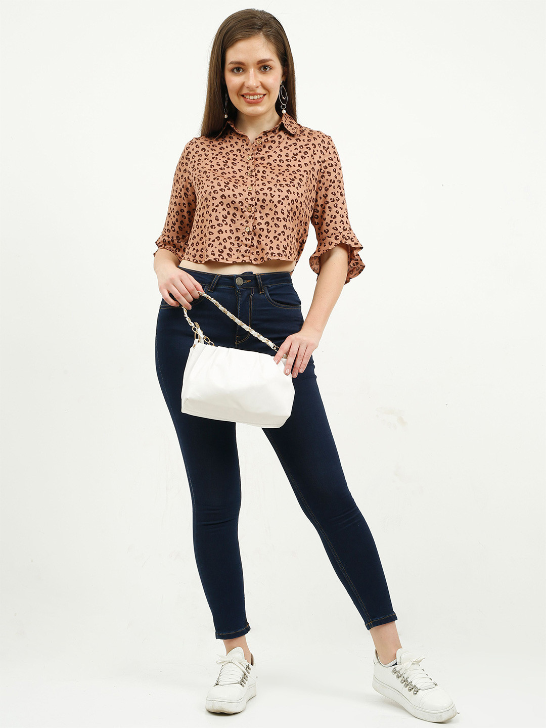 URBAN POCHE Women Animal Printed Shirt Style Top