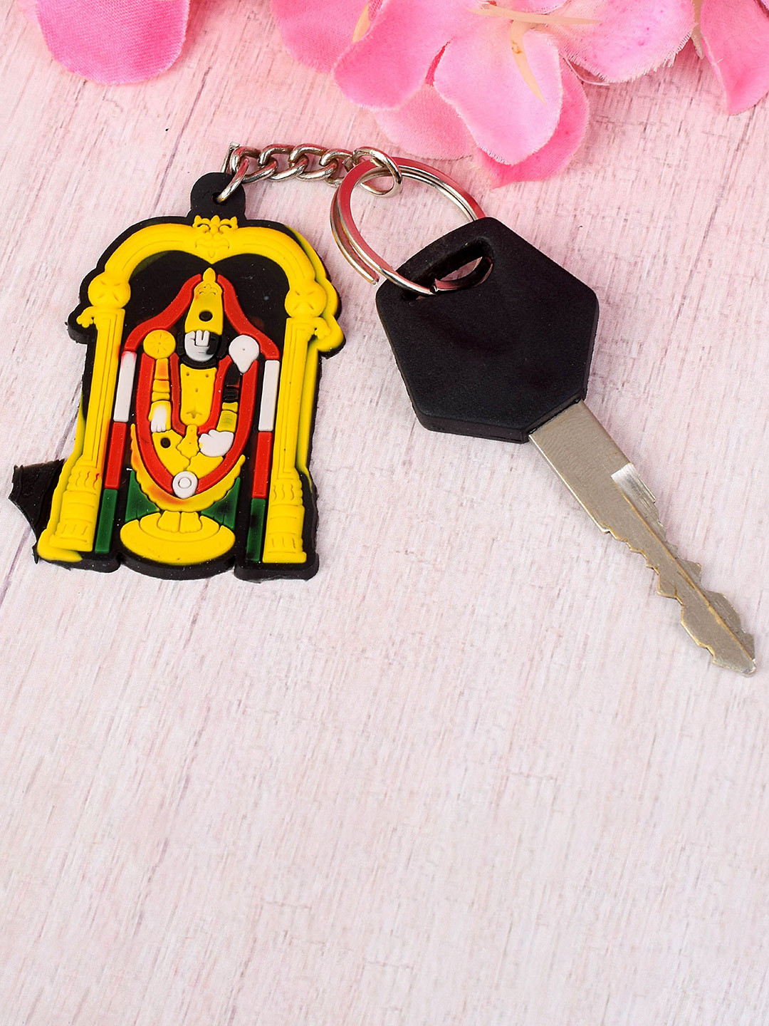 MEMOIR Unisex Textured Tirupati Balaji Keychain