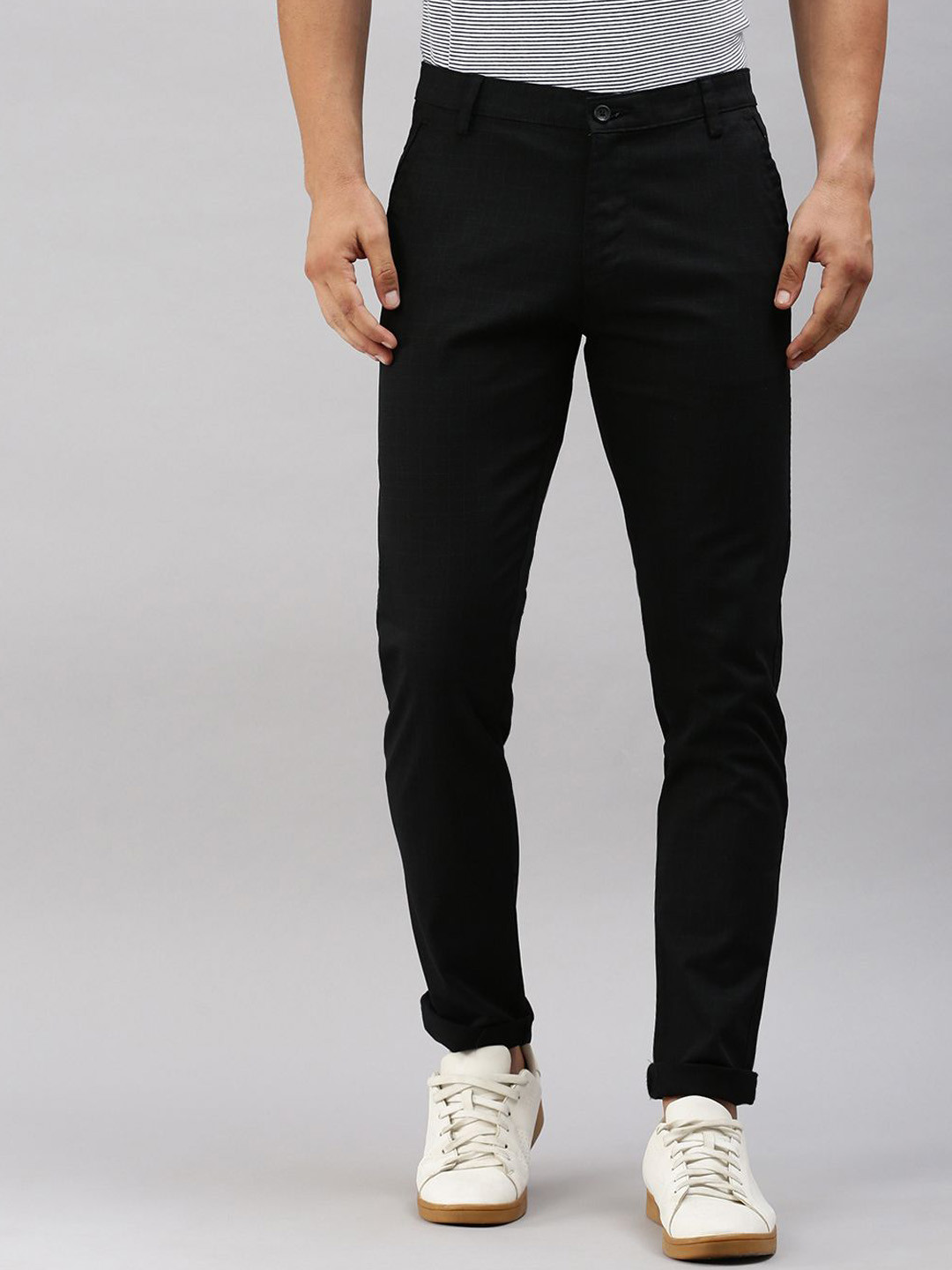 Classic Polo aw24 Men Checked Cotton Slim Fit Casual Trouser