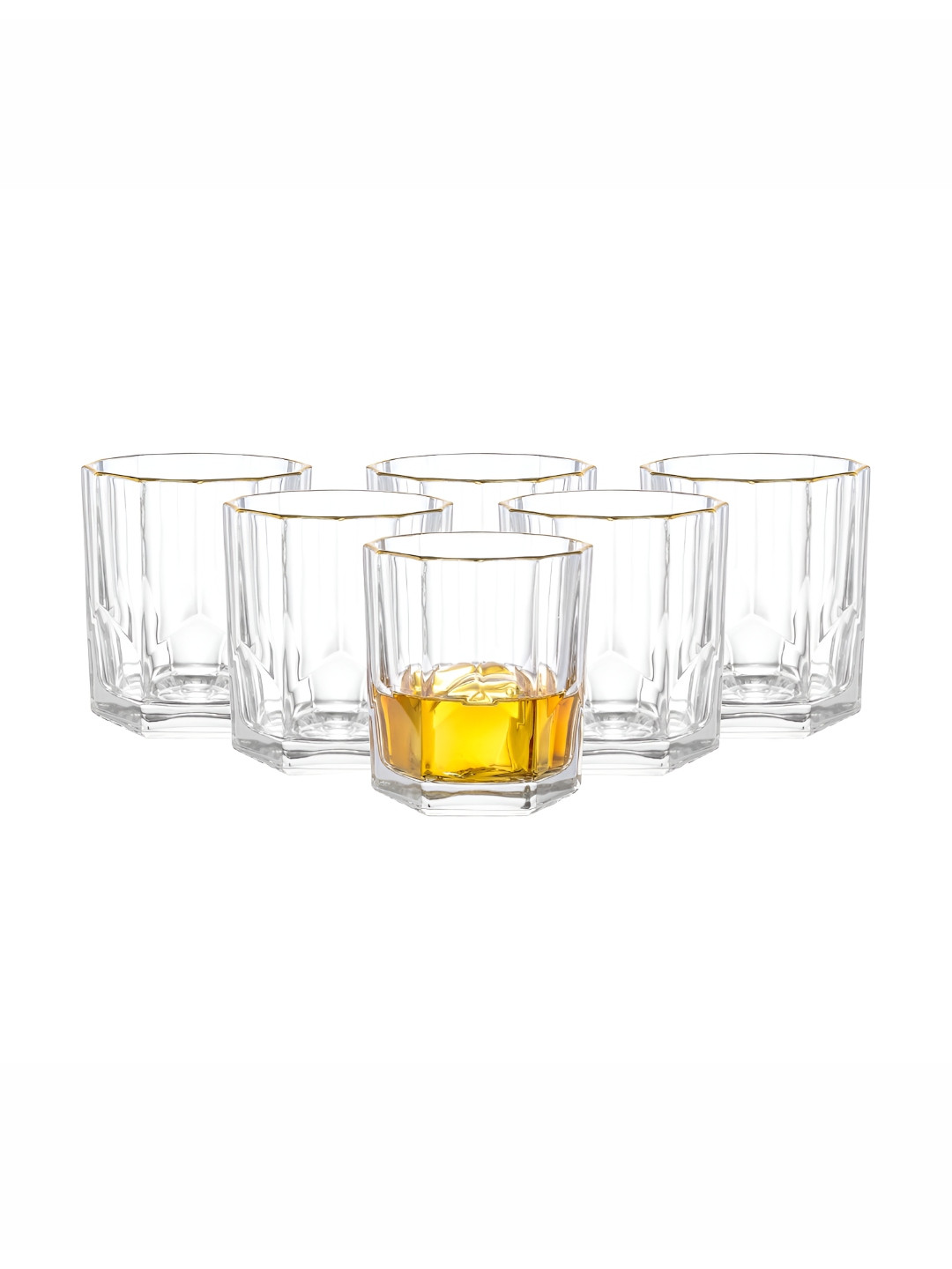 Dubblin Ritz 6 Pieces Transparent Scratch Resistant Whiskey Glass 325ml