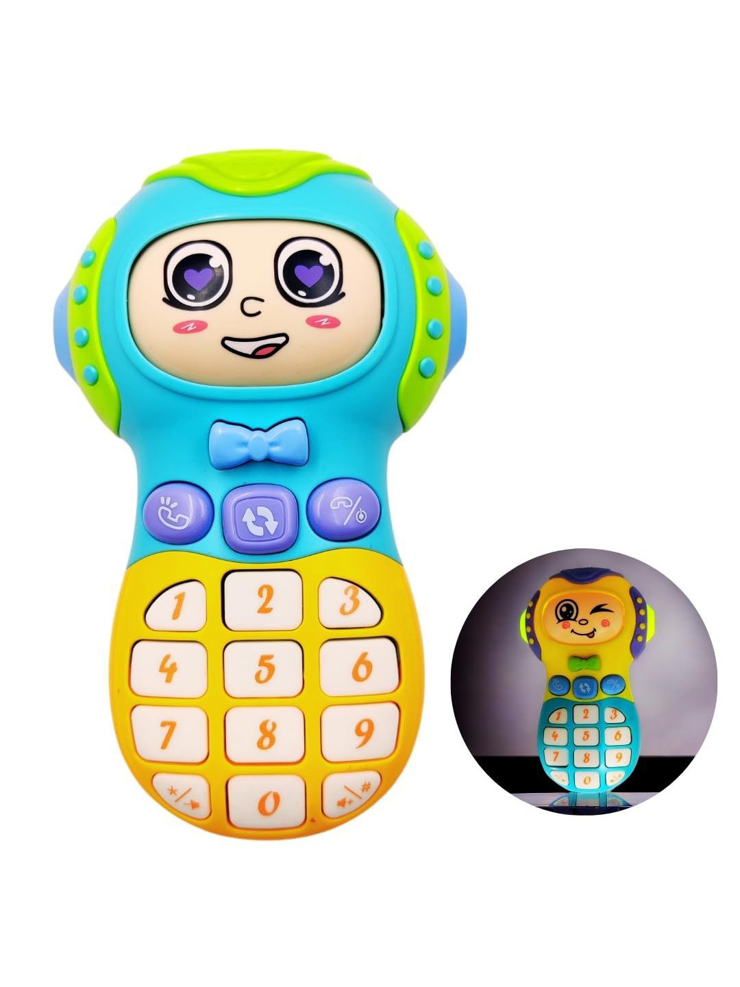 PLUSPOINT Kids BPA Free Smile Face Toy Phone Gaming Accessory Activity Toys and Games