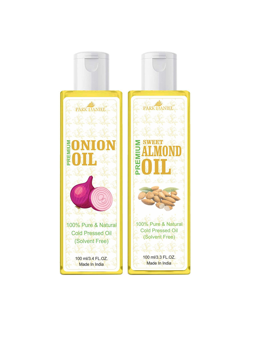 Park Daniel 2Pcs Pure Natural Cold Pressed Onion & Sweet Almond Oil - 100ml Each