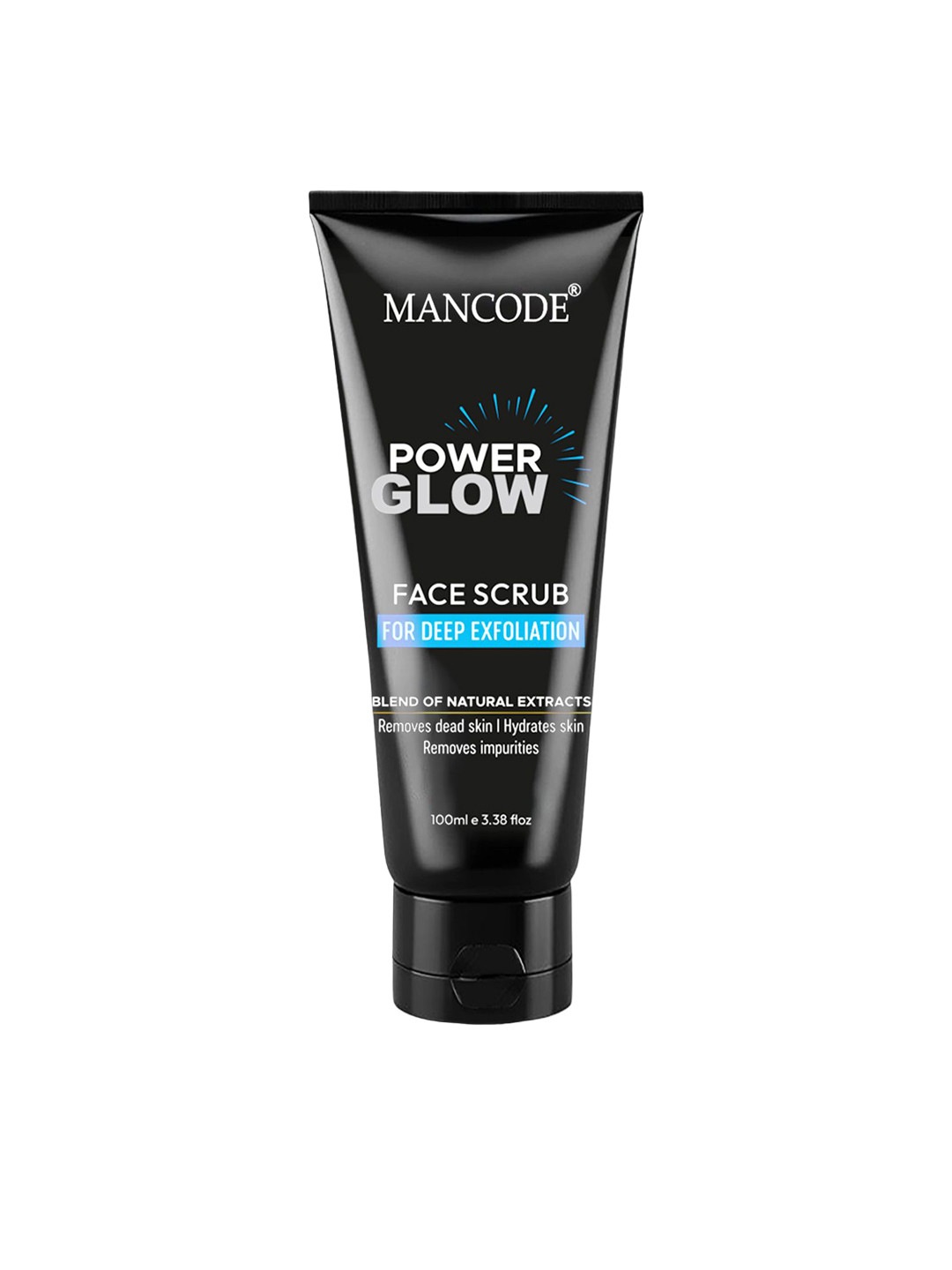 MANCODE Power Glow Face Scrub For Deep Exfoliation With Saffron & Turmeric - 100 ml