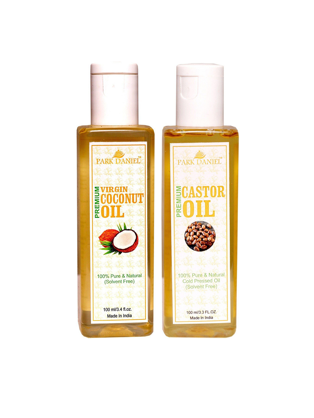 Park Daniel Set Of 2 Natural Coconut With Castor Oil For Skin & Hair- 100 ml Each