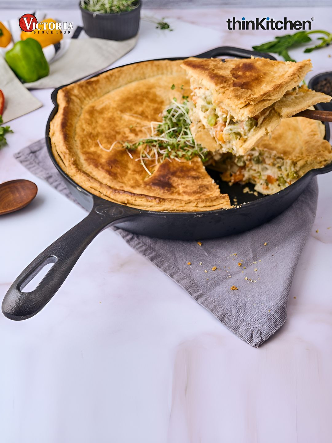 Victoria Black Cast Iron Non-GMO Flaxseed Oil Frying Pan