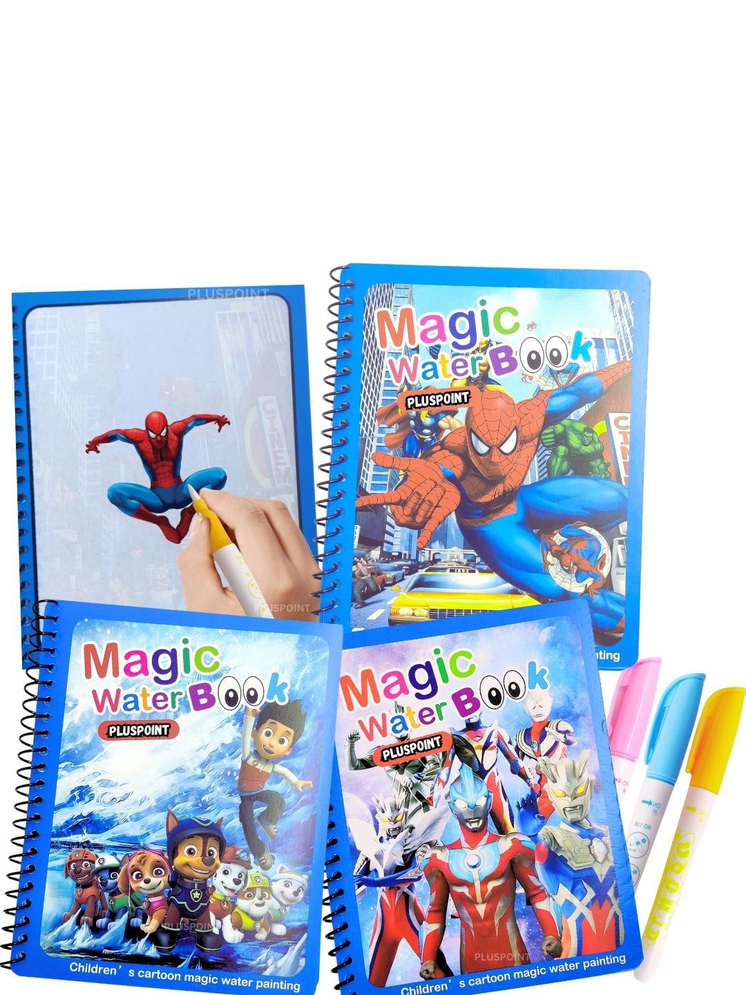 PLUSPOINT Kids Set of 3 BPA Free Magic Quick Dry Scrapbook Activity Toys and Games