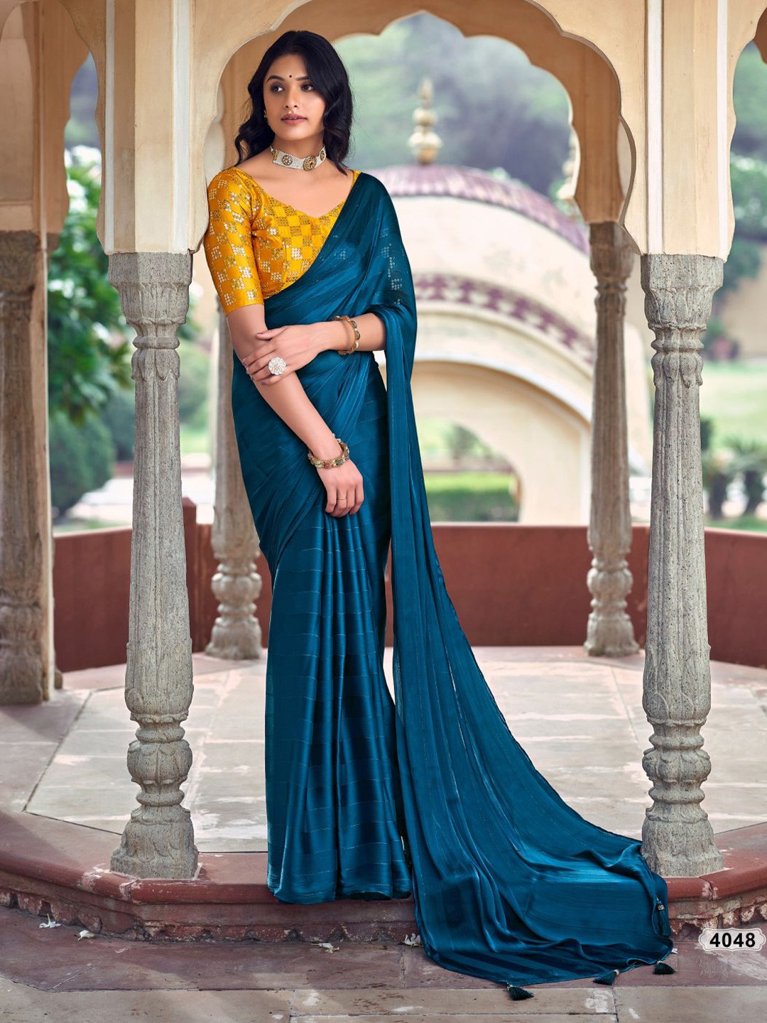 MAHALASA SOFT SILK FULL SEQUENCE SAREE WITH FANCY EMBROIDERY BLOUSE