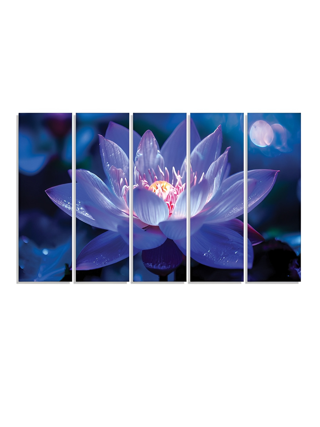 RANDOM Vinyl Purple & Black 5 Piece Floral Canvas Wall Paintings