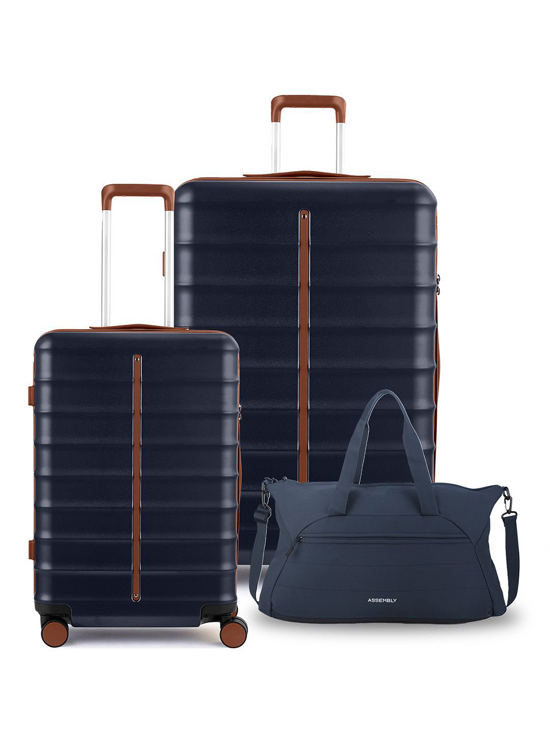 Assembly Odyssey Blue Set of 2 Trolley Suitcase 20 & 28 Inches with Travel Duffle Bag