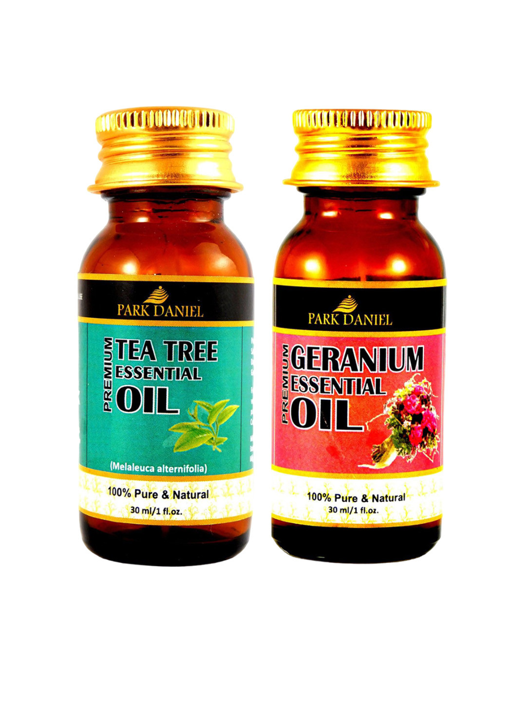 Park Daniel Set Of 2 100% Pure & Natural Tea Tree & Geranium Essential Oil- 30 ml Each