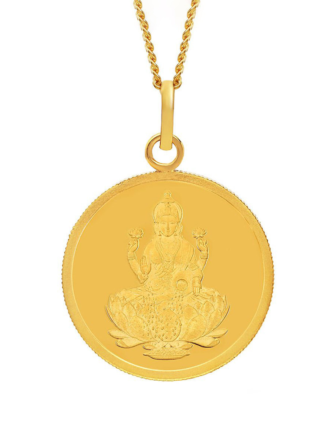 Kalyan Jewellers 24K (999) Purity Goddess Lakshmi Gold Coin Pendant 8 Gms