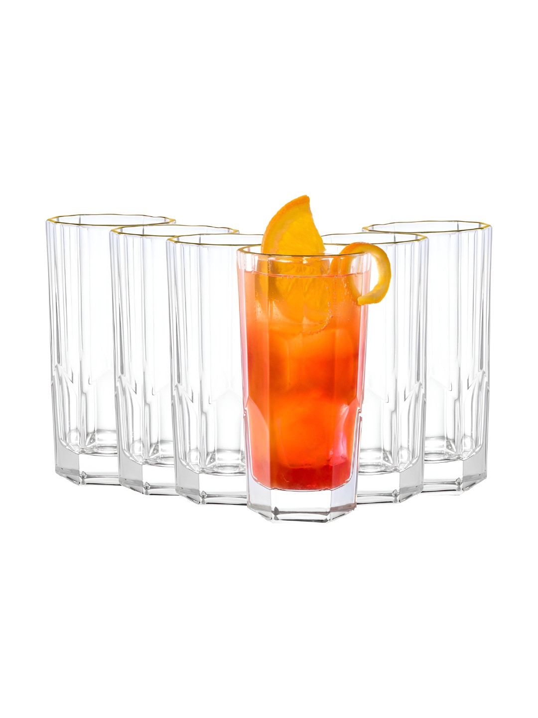 Dubblin RITZ GOLD 6 Pieces Transparent Water Glass 330ml