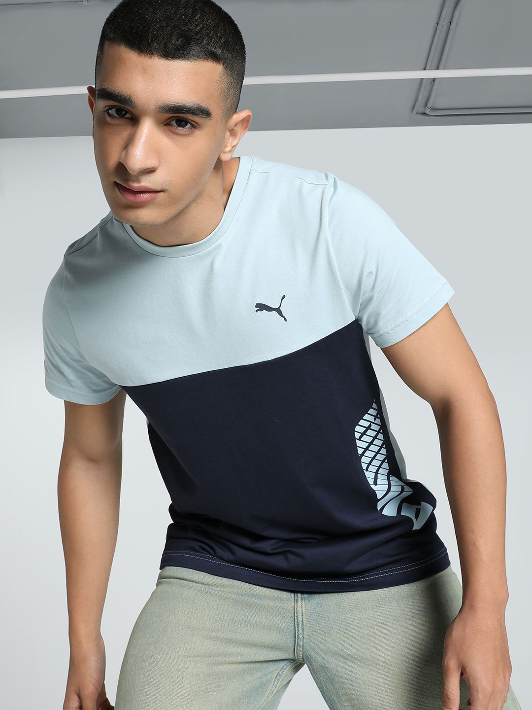 Puma Logo Wording Slim Fit Tee