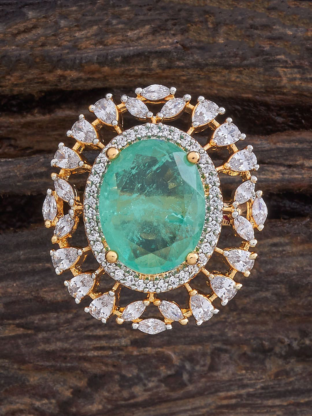 Kushal's Fashion Jewellery Embellished Bridal Rose Gold Plated Half Hoop Earrings