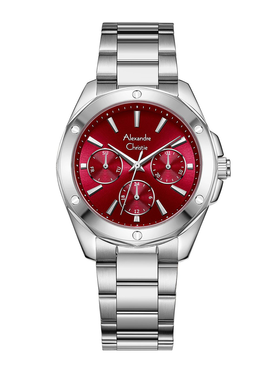 Alexandre Christie Women Dial & Stainless Steel Straps Analogue Watch 2A72BFBSSRE