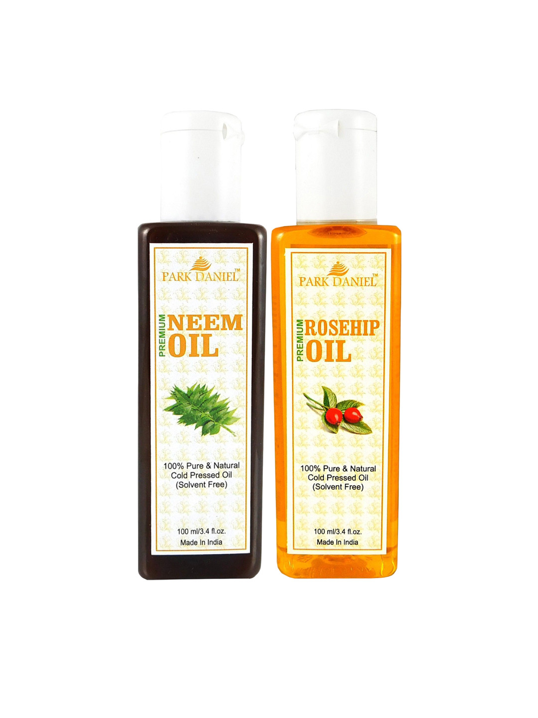 Park Daniel Set Of 2 Pure Natural & Organic Neem Oil & Rosehip Oil - 100 ml Each