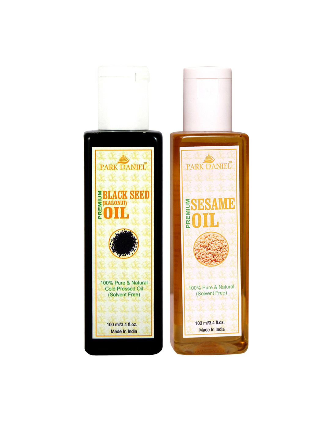 Park Daniel 2Pcs 100% Pure & Natural Cold Pressed Black Seed Oil & Sesame Oil - 100ml Each