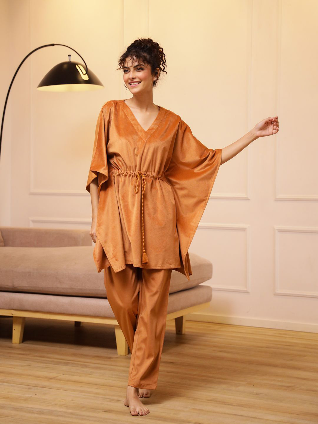 SANSKRUTIHOMES Women Kaftan And Pyjama Night suit