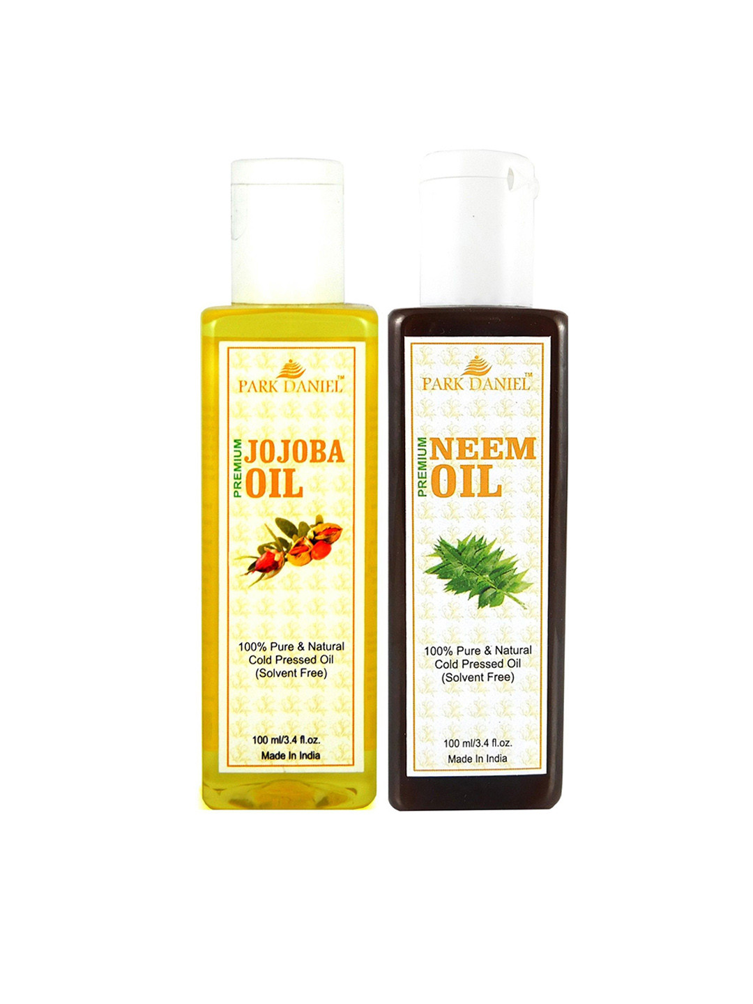 Park Daniel 2Pcs 100% Pure Natural Cold Pressed Neem Oil & Jojoba Oil - 100ml Each
