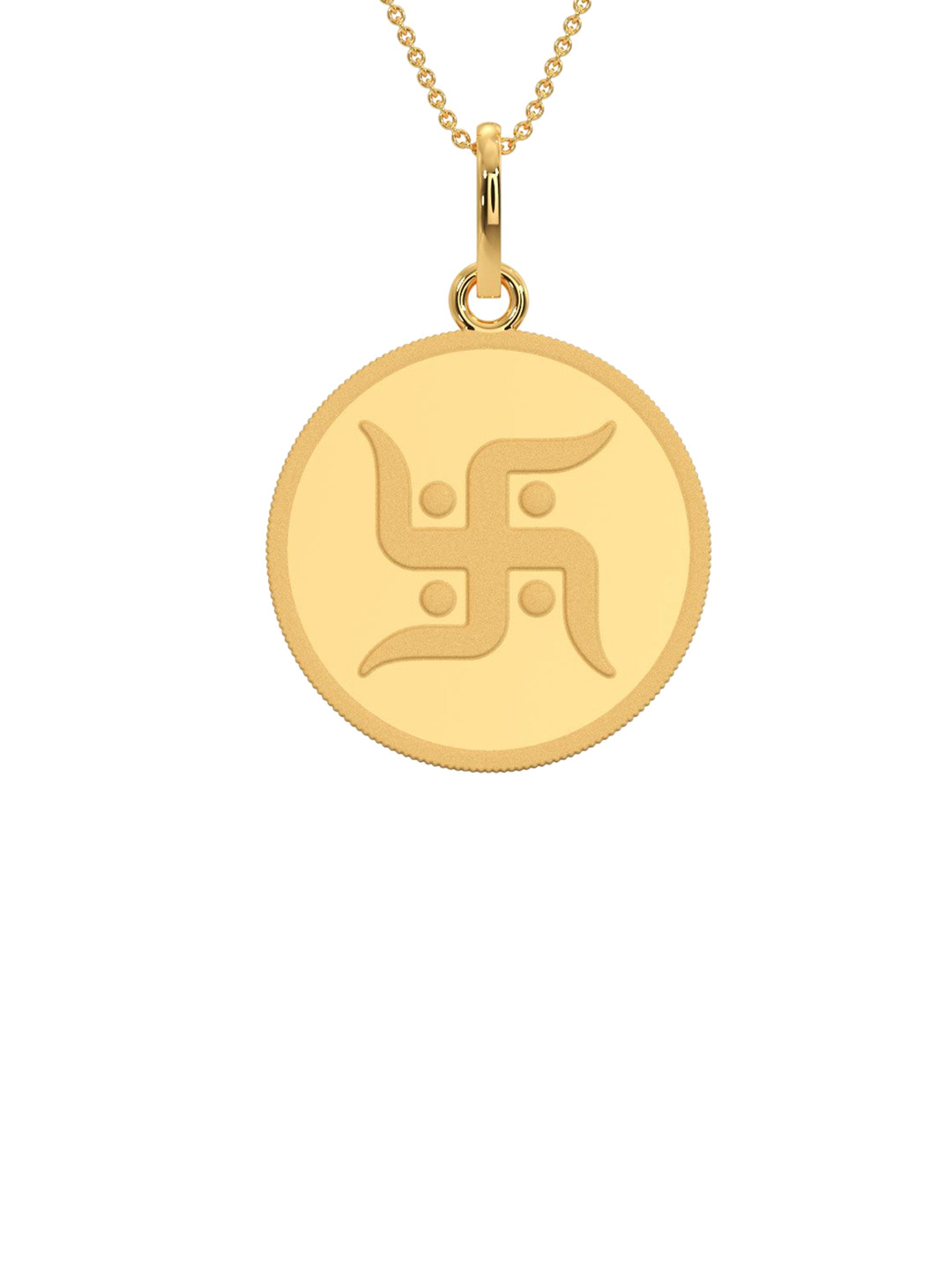Kalyan Jewellers 24K (999) Purity Swastik Gold Coin Pendant 5 Gms