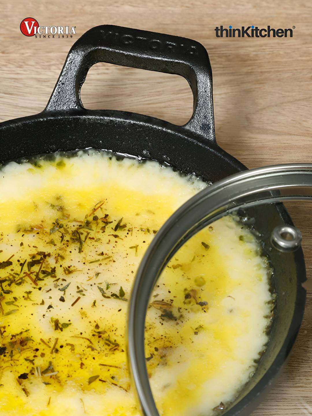 Victoria Black Cast Iron Casserole Glass Lid