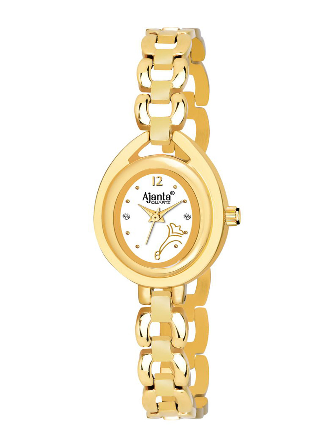 Ajanta Quartz Women Oval Dial & Stainless Steel Straps Analogue Watch AWC409MRL/2