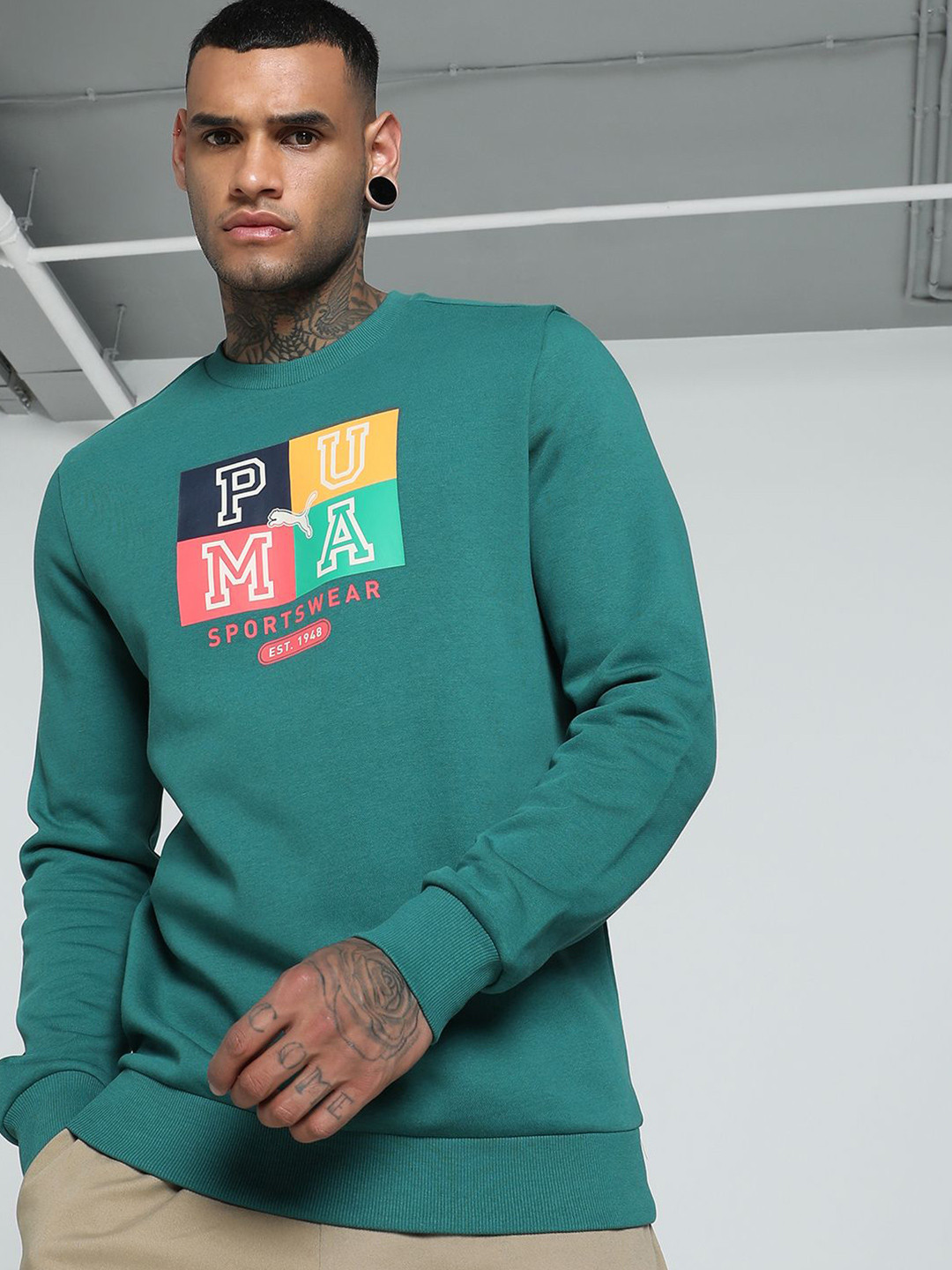 Puma Men Graphic Crew-Neck Sweatshirt