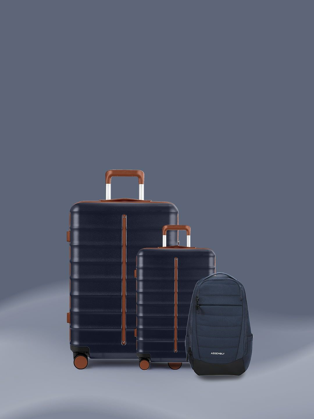 Assembly Set Of 3 Hard-Sided Trolley with backpack With USB Charging Port & Rain Cover